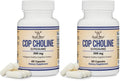 Double Wood Supplements CDP Choline (Citicoline) – Pharmaceutical Grade, Third-Party Tested, 60 Capsules per Bottle, Pack of 2