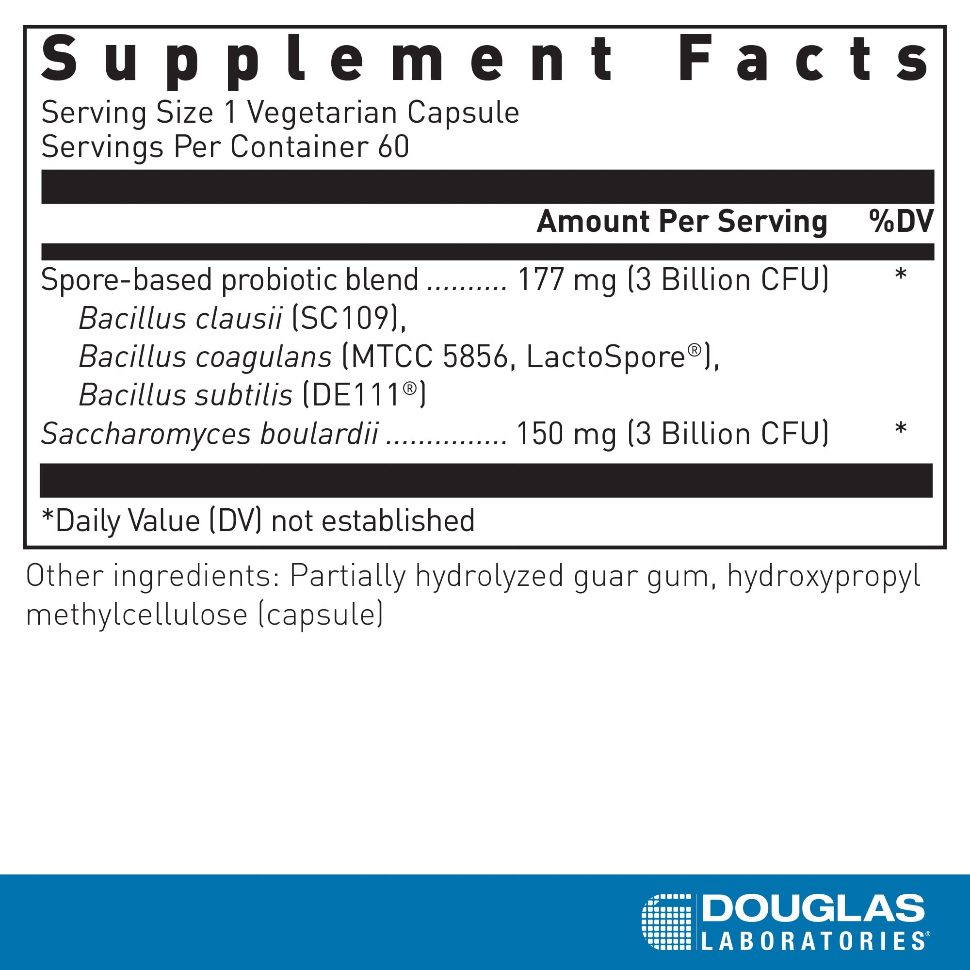 Douglas Laboratories Multi-Probiotic Spore + SBC – GI & Immune Support | 60 Vegetarian Capsules*