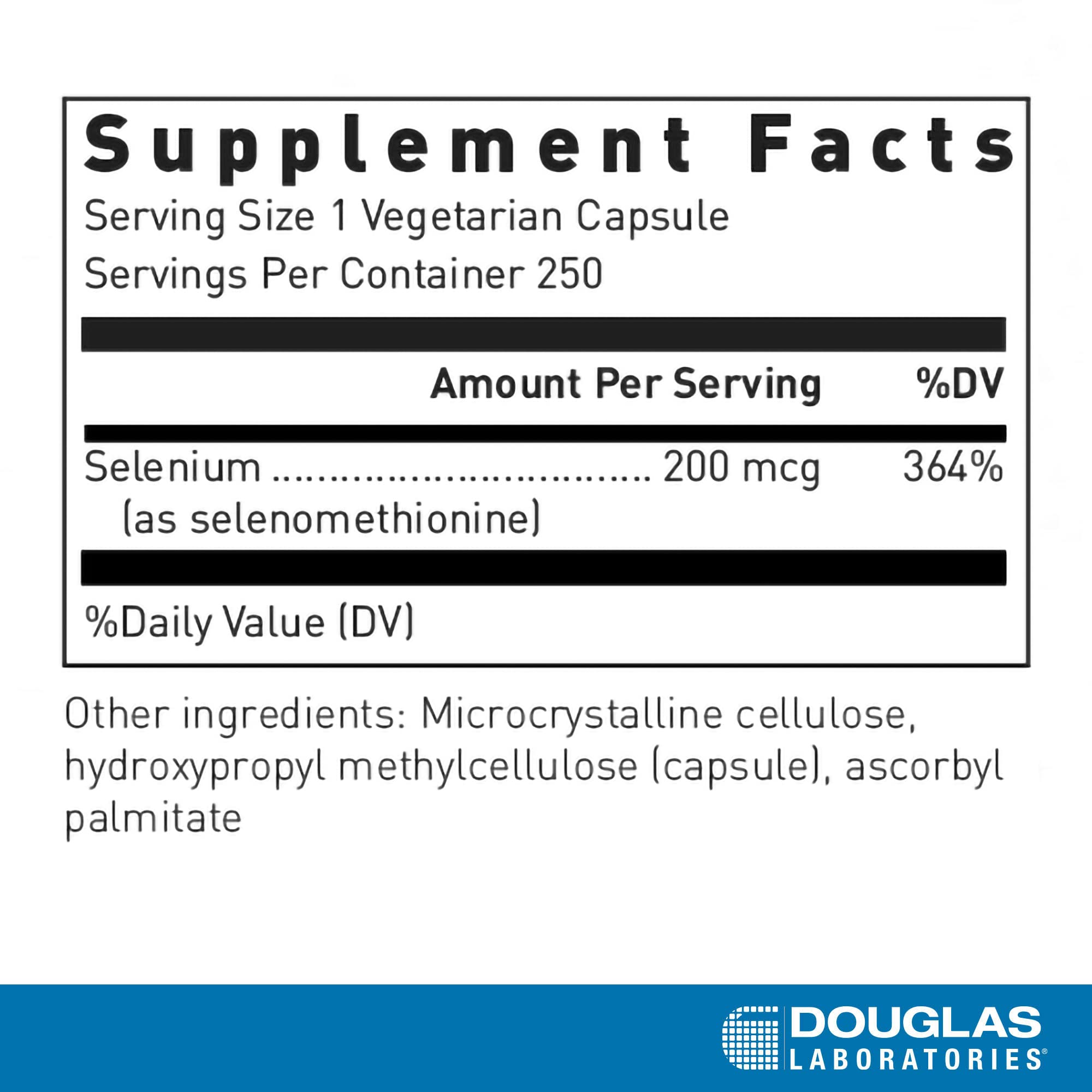 Douglas Laboratories Seleno-Methionine 200 mcg Selenium | Bioavailable, 250 Capsules