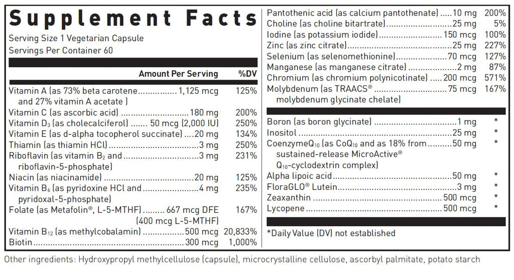 Douglas Laboratories Ultra Preventive 1 Daily – Multivitamin and Mineral (60 Capsules)