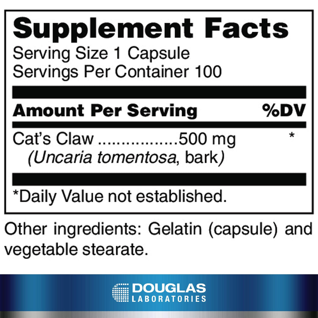 Douglas Laboratories Cat's Claw – Immune Health & Well-Being | 100 Capsules
