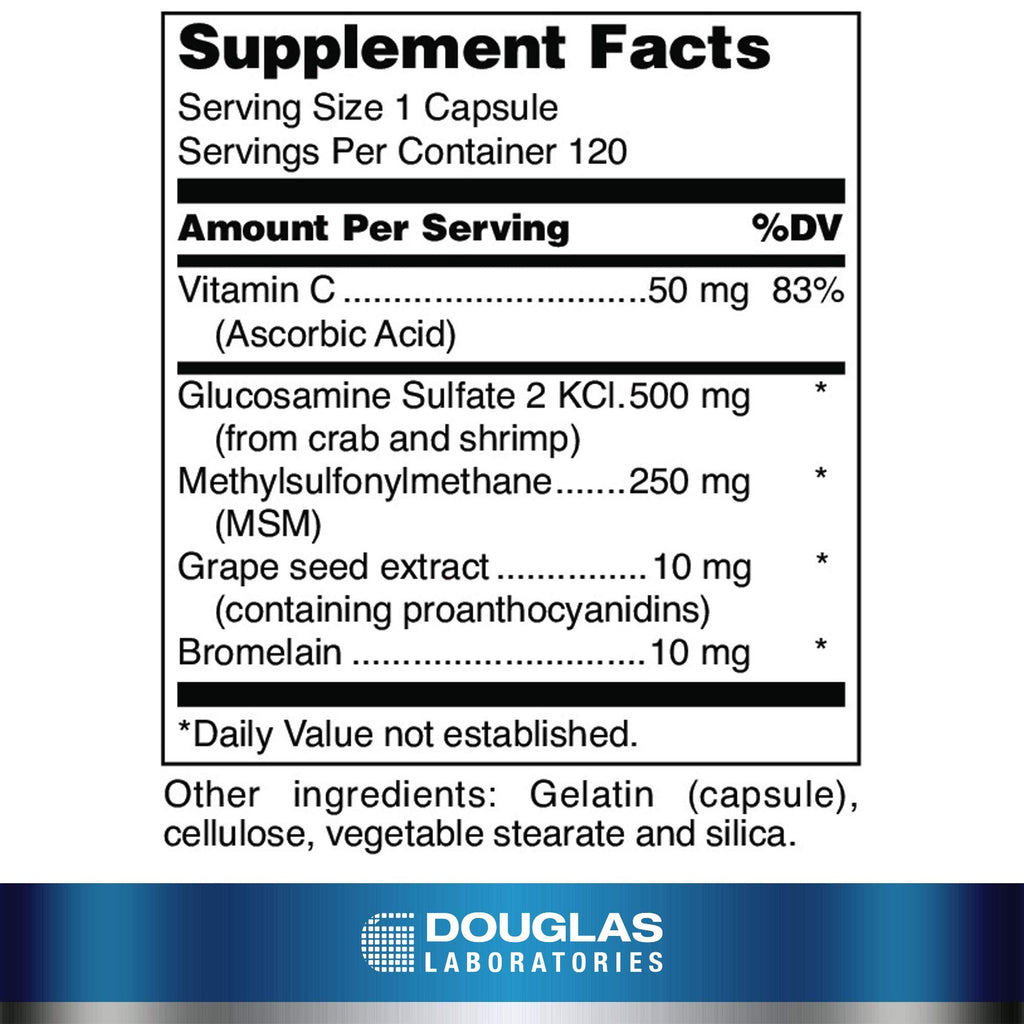 Douglas Laboratories Glucosamine + MSM Forte | Joint Health & Mobility Support | 120 Capsules