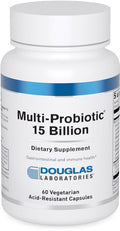 Douglas Laboratories Multi-Probiotic 15B – Shelf-Stable Probiotic with Prebiotic FOS, 60 Vegetarian Capsules