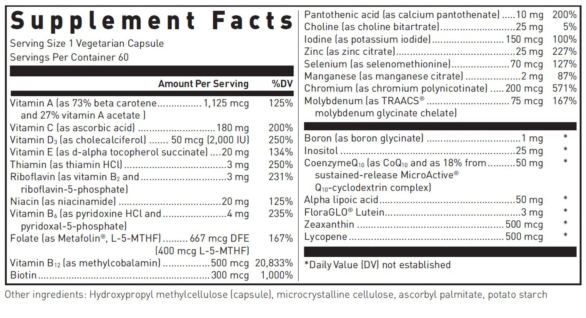Douglas Laboratories Ultra Preventive 1 Daily – Multivitamin and Mineral (60 Capsules)