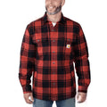 Carhartt 105939 Relaxed Fit Heavyweight Flannel Sherpa-Lined Shirt Jacket Red Ochre Small