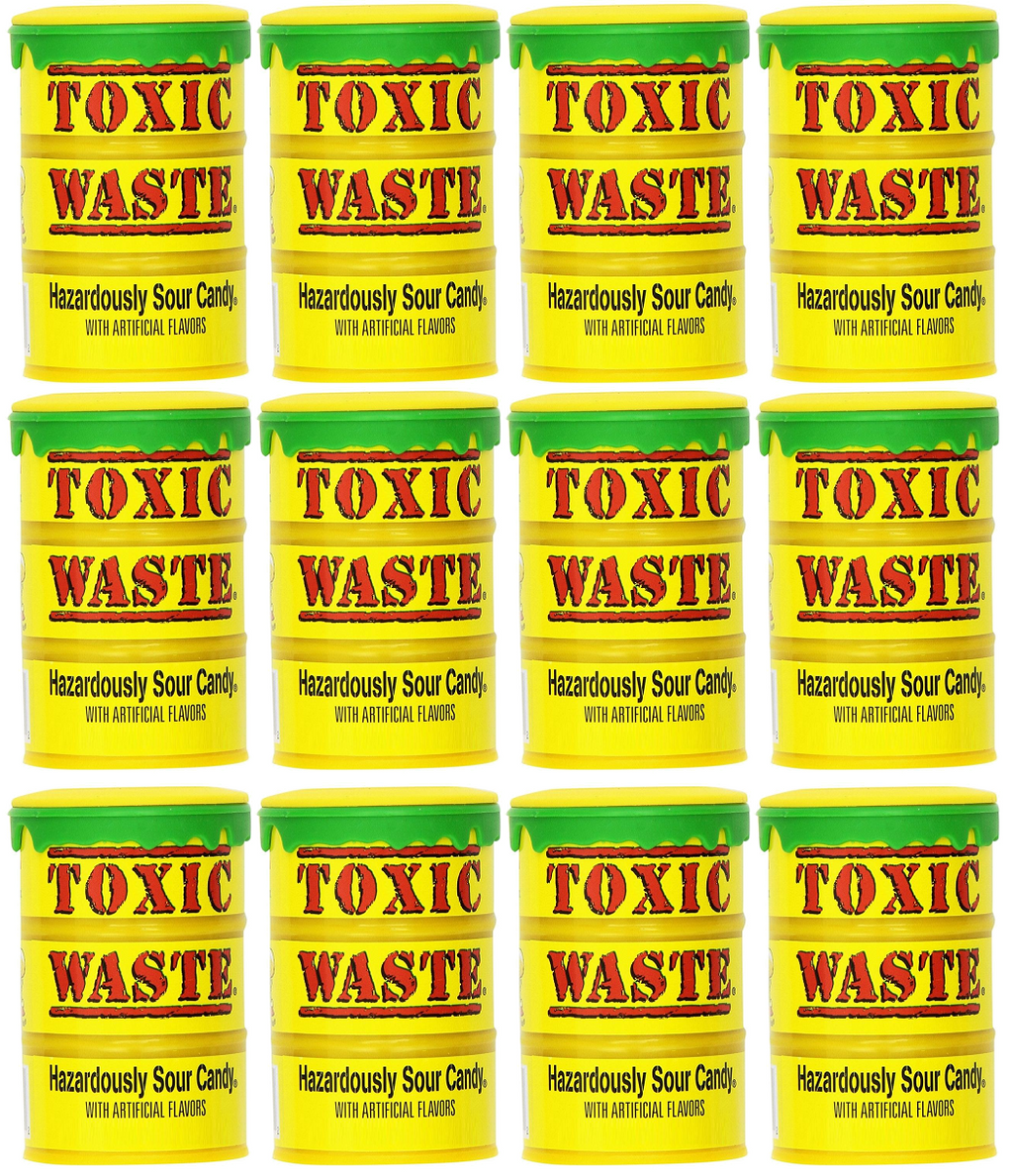 12 x Toxic Waste Hazardously Sour Candy 42G