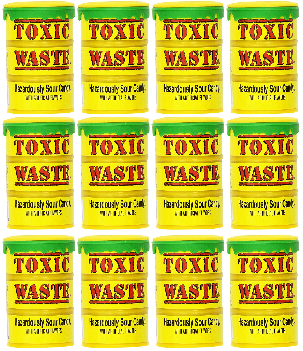 12 x Toxic Waste Hazardously Sour Candy 42G