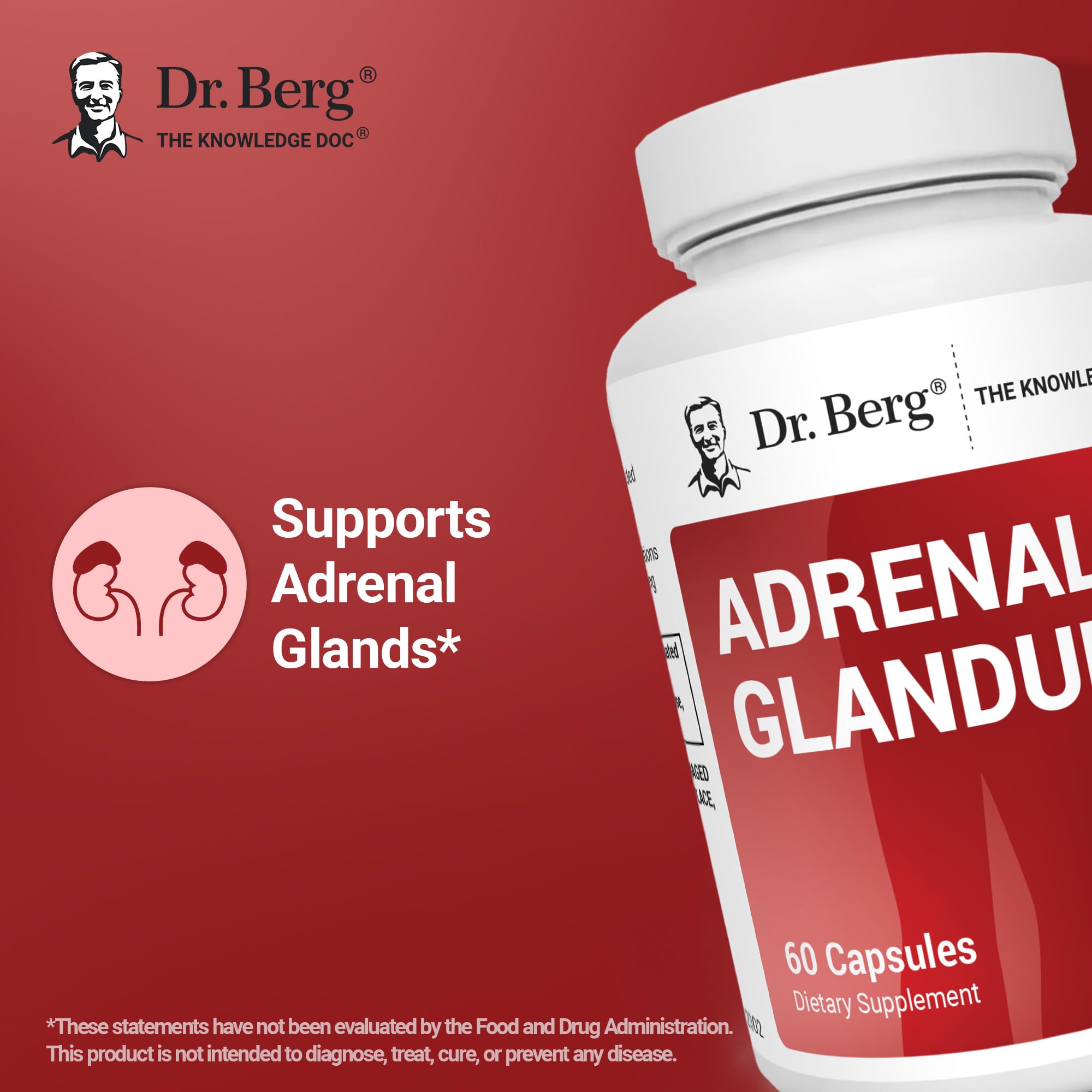 Dr. Berg Adrenal Glandular - Adrenal Support, 60 Capsules