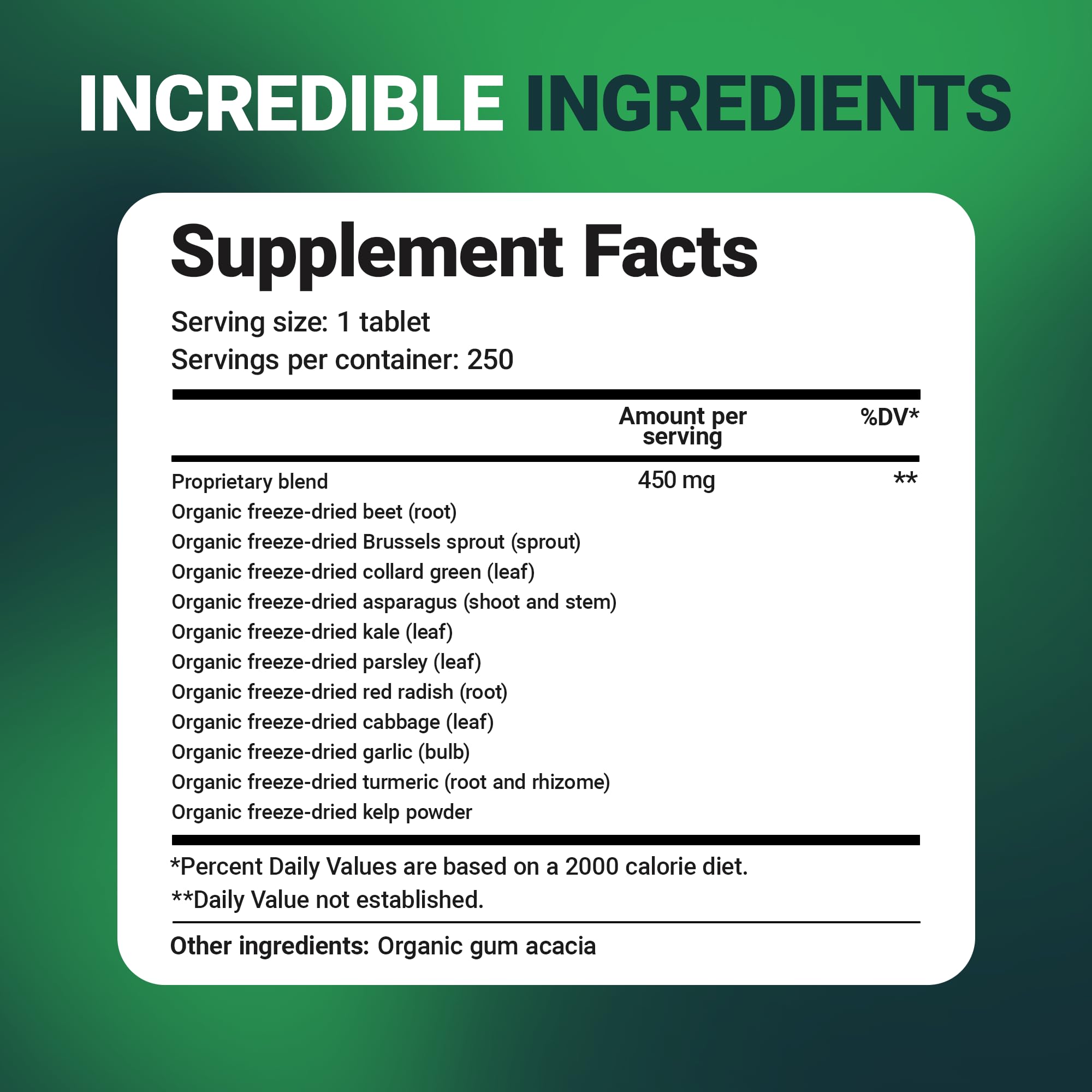 Dr Berg Nutritionals Greens Superfood Tablets – 11 Phytonutrient Cruciferous Veg, 250 Tablets