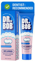 Dr. Bob Unflavored Fluoride Toothpaste for Kids - SLS-Free, Xylitol, Dentist-Recommended