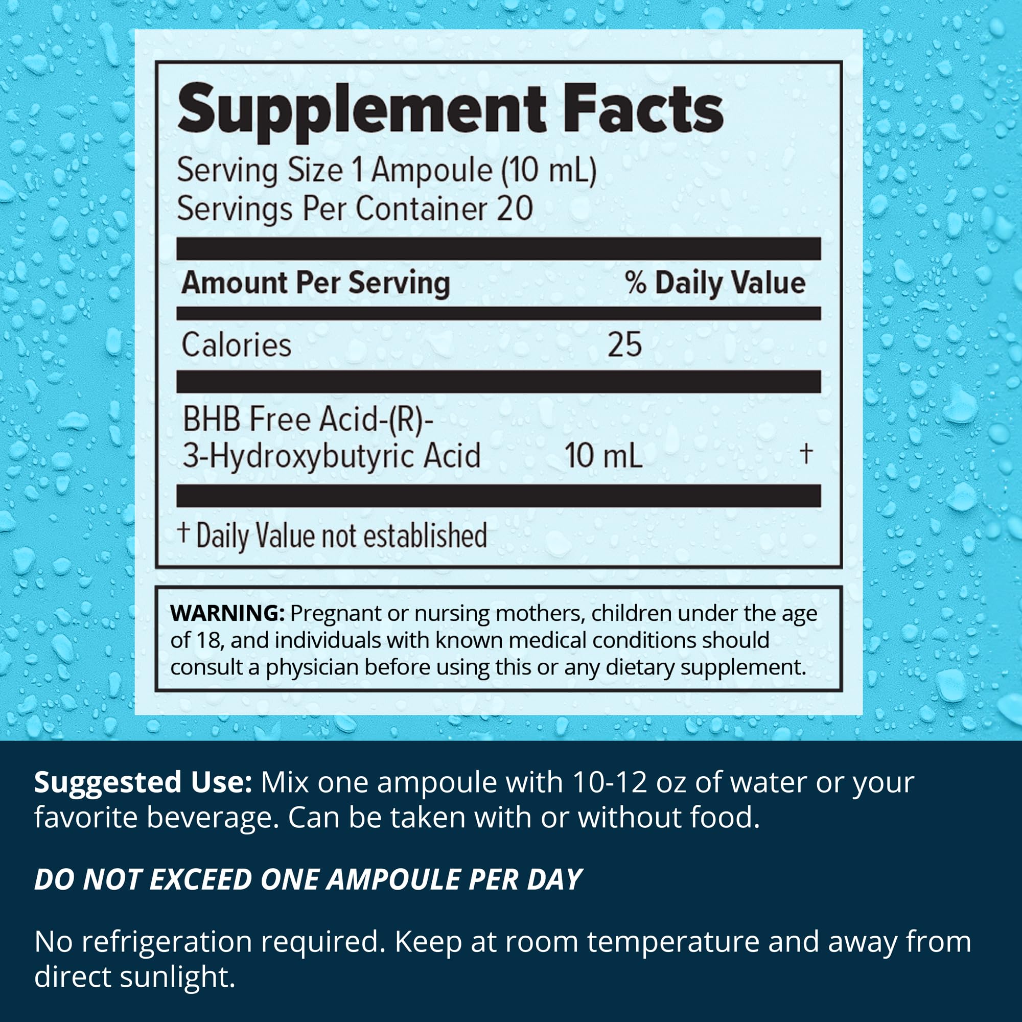 Dr. Boz Pucker UP! Clear Ketones – 20 Packets | Fast-Acting Liquid BHB for Energy & Clarity, Made in USA