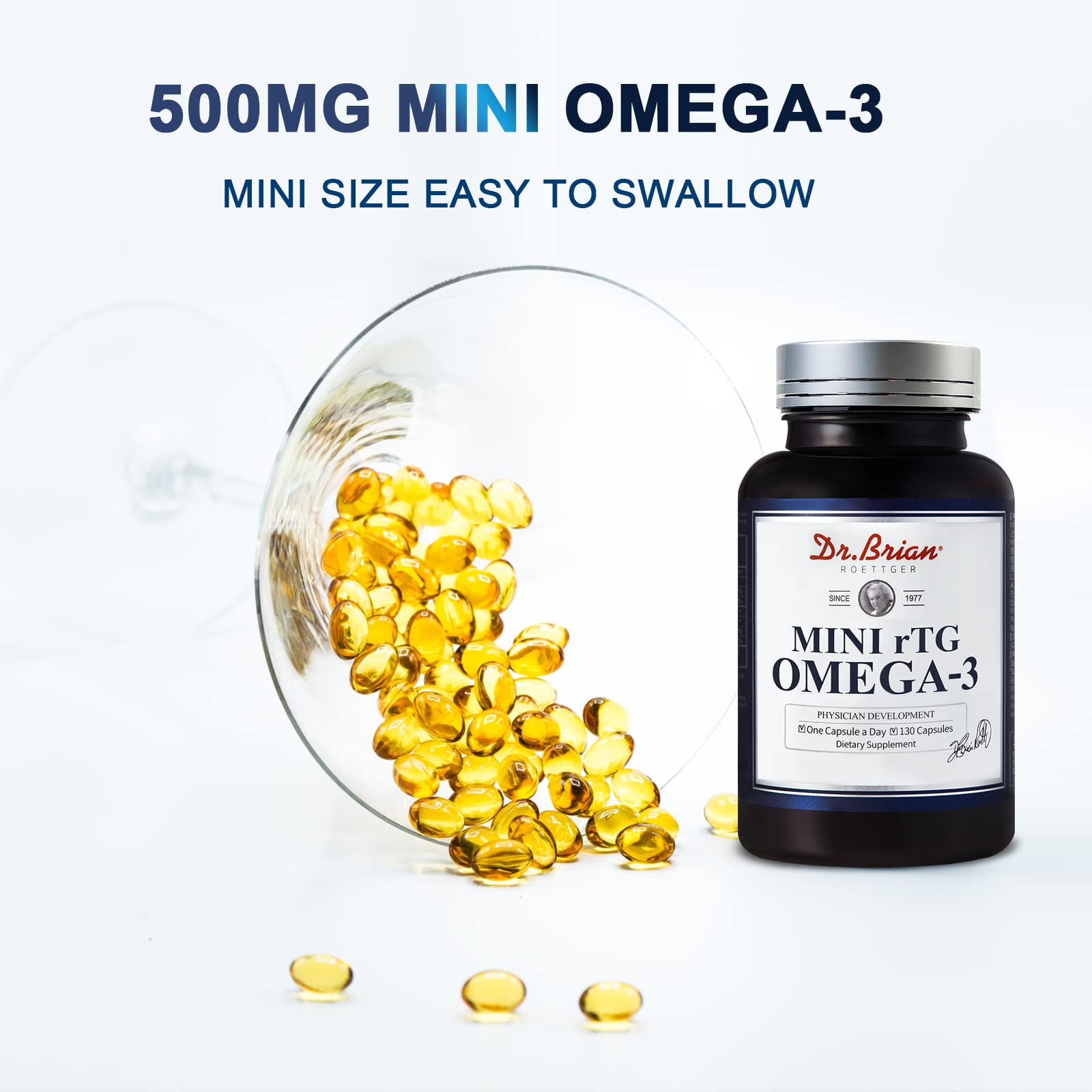 Dr. Brian Fish Oil Supplement 130 Softgels | Highly Absorbed rTG Omega-3 with EPA/DHA