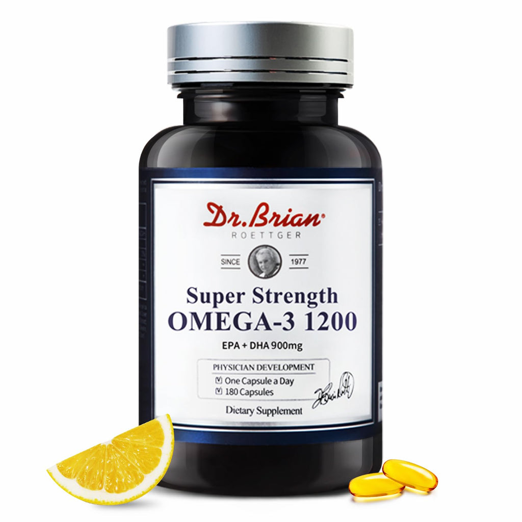 Dr.Brian Omega 3 Fish Oil - 1200 mg |180 Softgels Lemon Flavor rTG Omega3 | EPA & DHA | High Absorption Omega 3 Fatty Acid Supplements for Healthy Heart & Brain -180 Day Supply