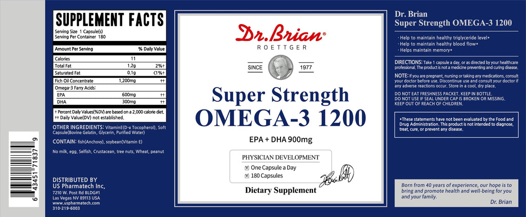 Dr.Brian Omega 3 Fish Oil - 1200 mg |180 Softgels Lemon Flavor rTG Omega3 | EPA & DHA | High Absorption Omega 3 Fatty Acid Supplements for Healthy Heart & Brain -180 Day Supply