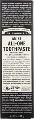 Dr. Bronner's All-One Toothpaste Anise 5 oz | Pack of 1