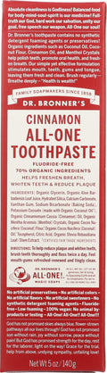Dr. Bronner's Cinnamon Toothpaste 5 oz (Pack of 1) – Natural Toothpaste