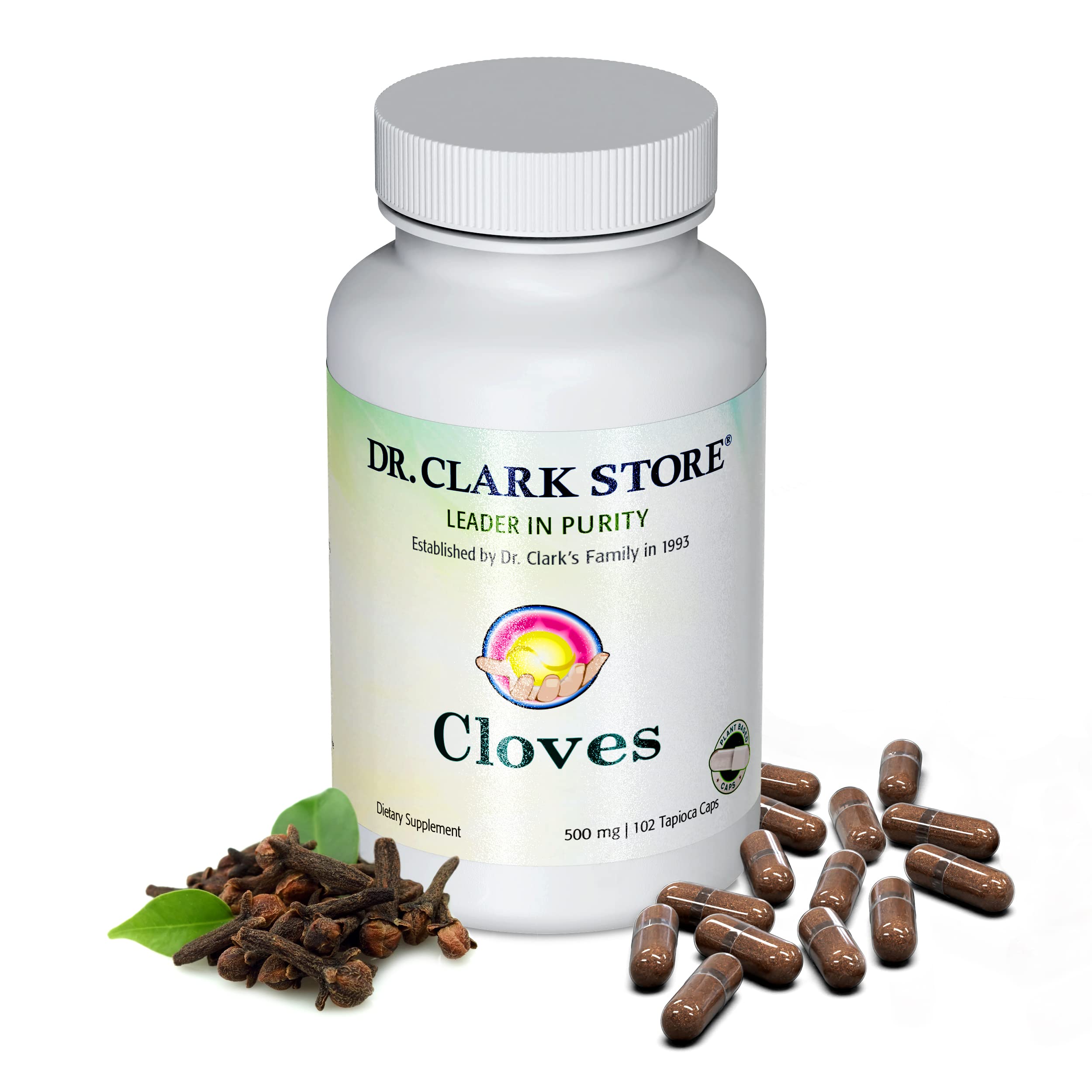 Dr Clark Store Cloves Vegetarian, 500mg, 102 Capsules – Supports Liver Health and Blood Circulation