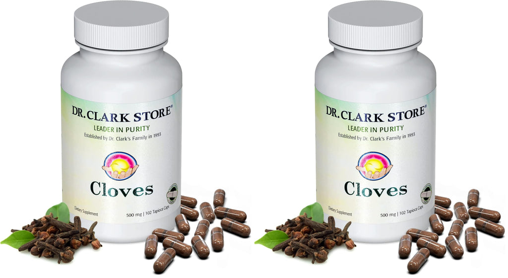 Dr Clark Store Cloves Vegetarian 500mg | 102 Tapioca Capsules Pack of 2 | Liver & Circulation Support
