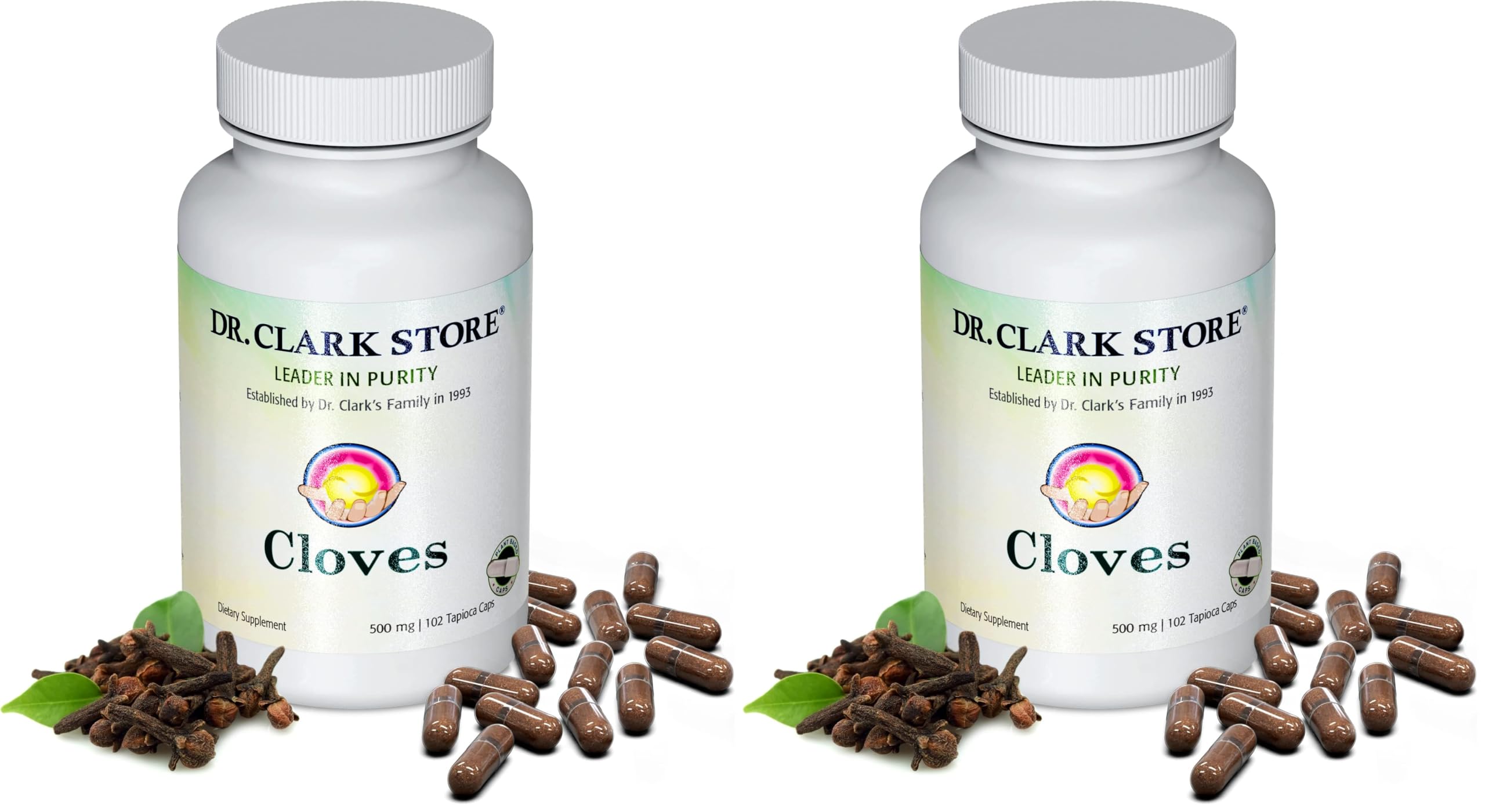 Dr Clark Store Cloves Vegetarian 500mg | 102 Tapioca Capsules Pack of 2 | Liver & Circulation Support