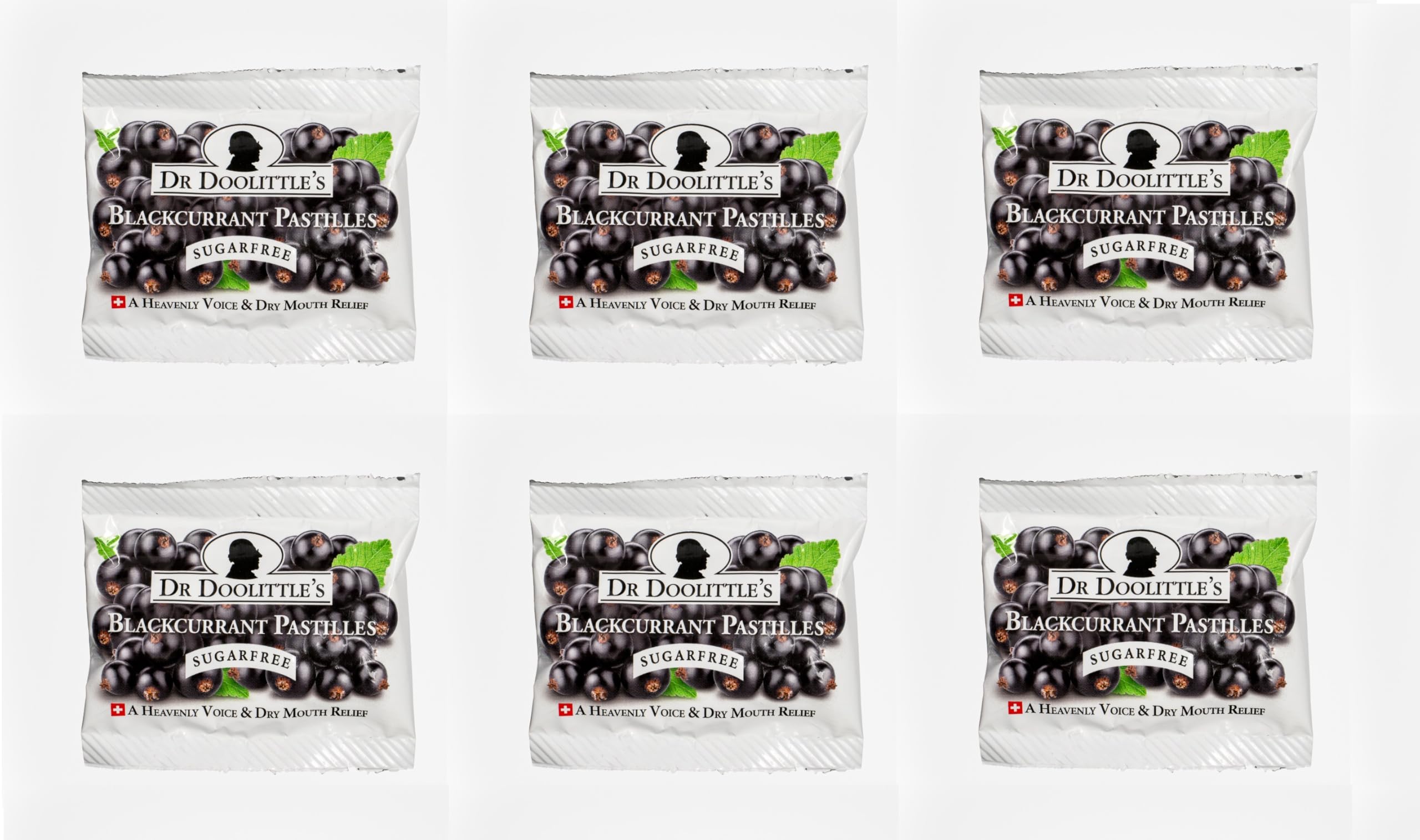 Dr. Doolittle’s Sugar Free Pastilles – Blackcurrant for Voice & Throat | Travel Size 4 Count, 6 Pack