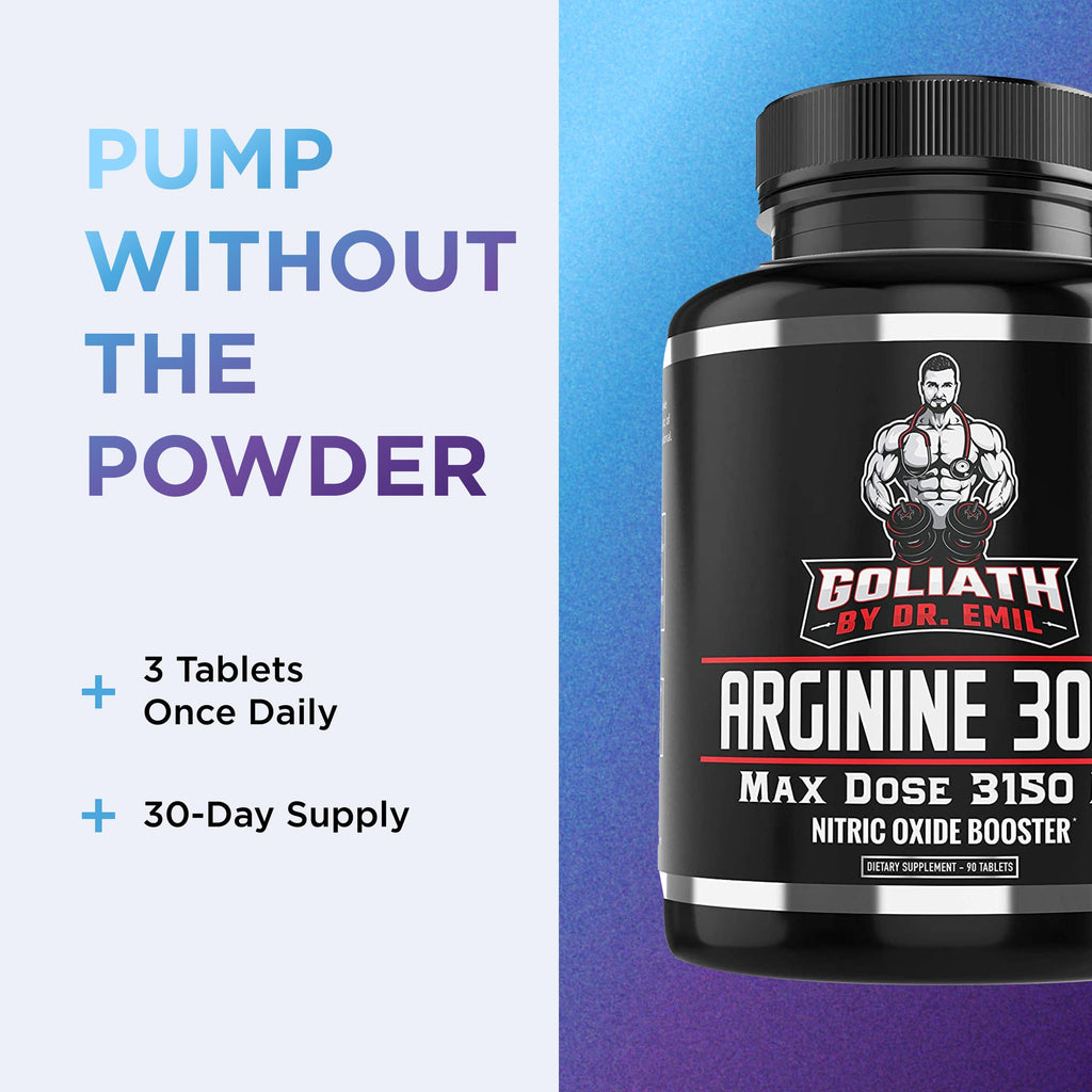 Dr. Emil L-Arginine 3150mg | 90 Tablets | Nitric Oxide, Vascularity & Heart Health