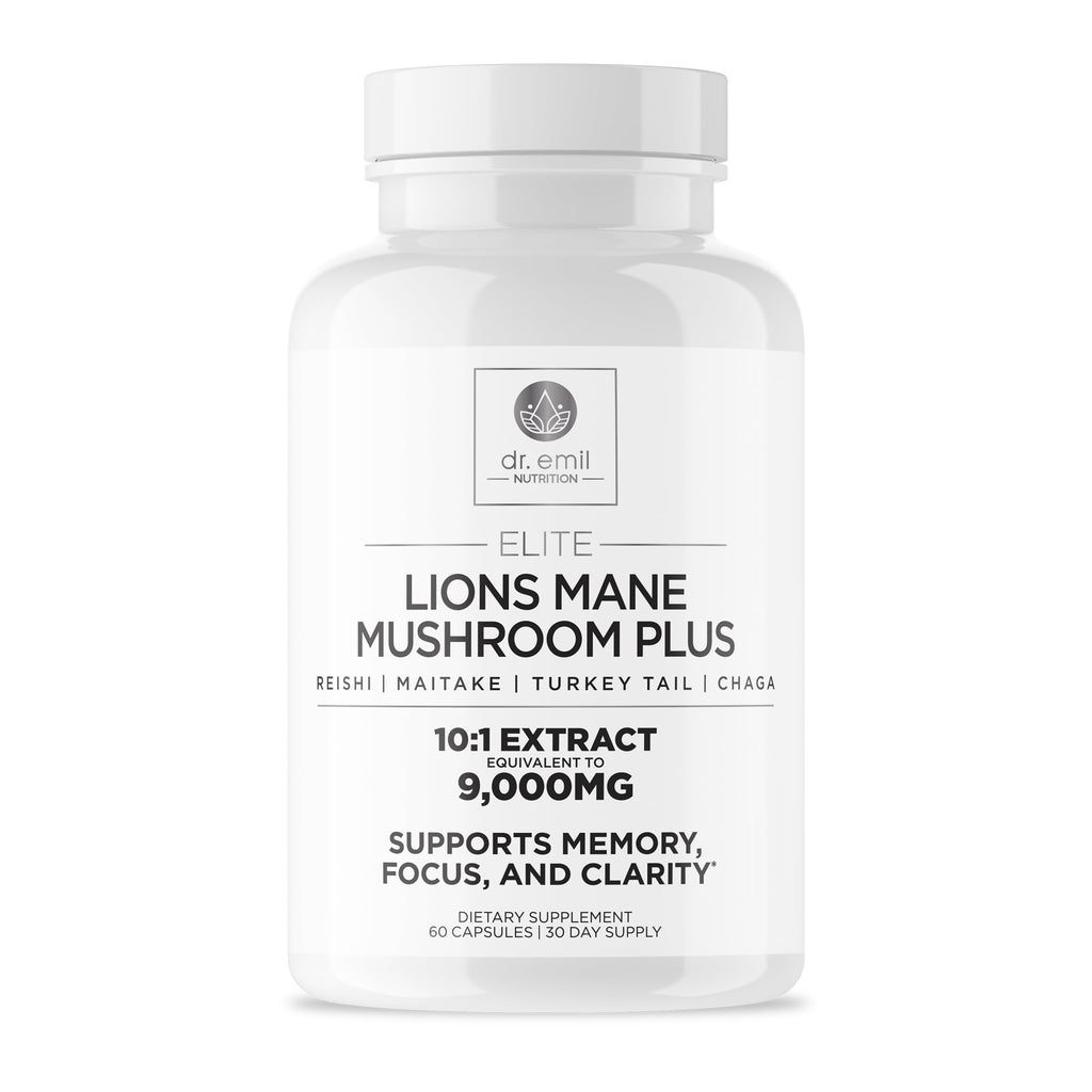 Dr. Emil Nutrition 9000mg Lion's Mane Capsules – Organic Mushroom Blend with Chaga, Reishi & Maitake