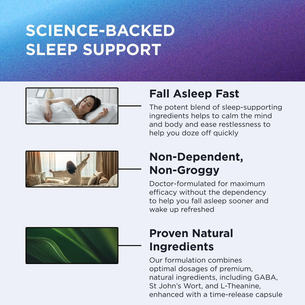 DR. EMIL NUTRITION EZ Doze Melatonin-Free Natural Sleep Aid with L-Theanine, GABA & 5HTP – Extra Strength Sleeping Pills for Adults – 60 Veggie Capsules