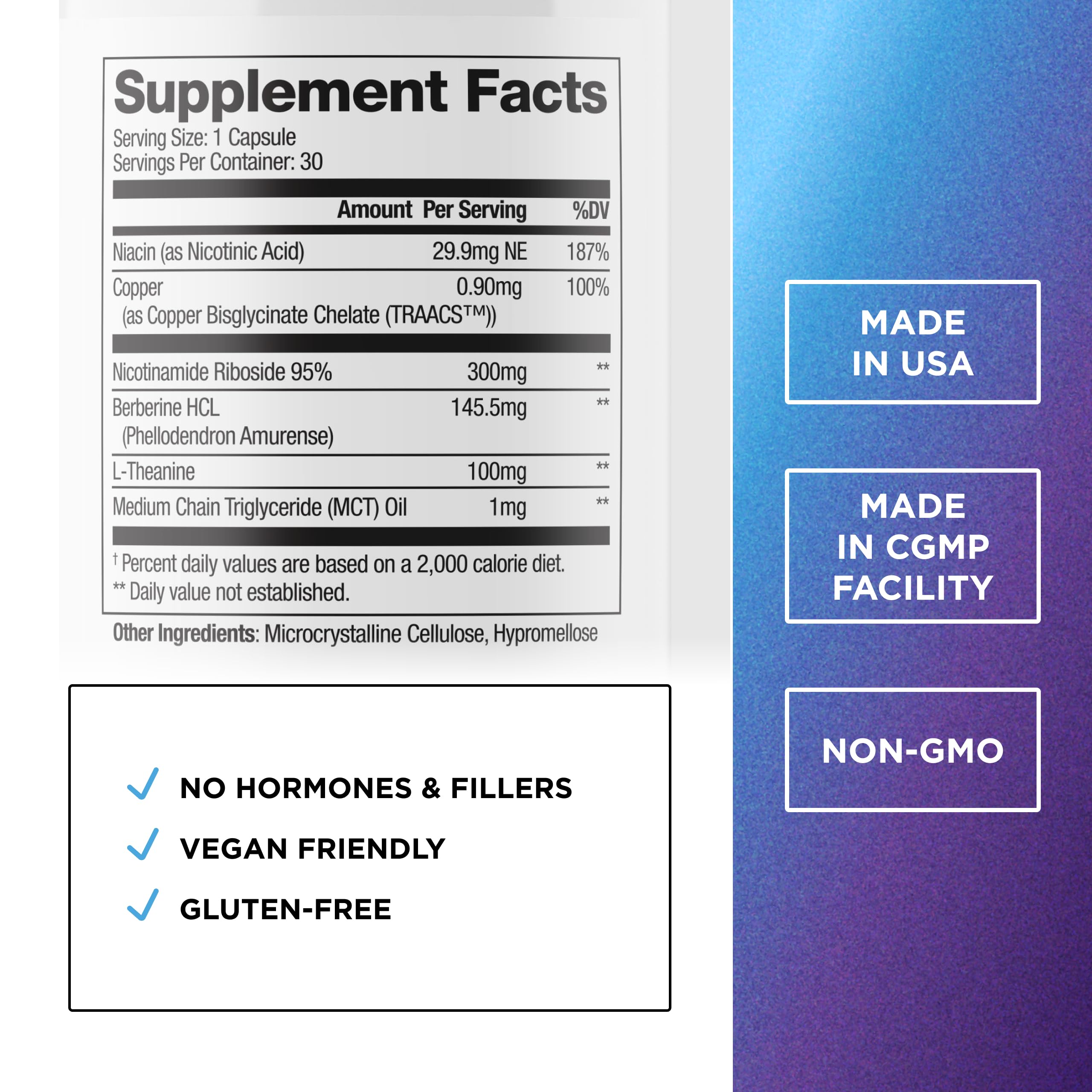 DR. EMIL NUTRITION NAD+ Boost – Nicotinamide Riboside NAD+ Supplement for Longevity, Healthy Aging & Cellular Regeneration | Berberine, L-Theanine & Niacin | 30-Day Supply