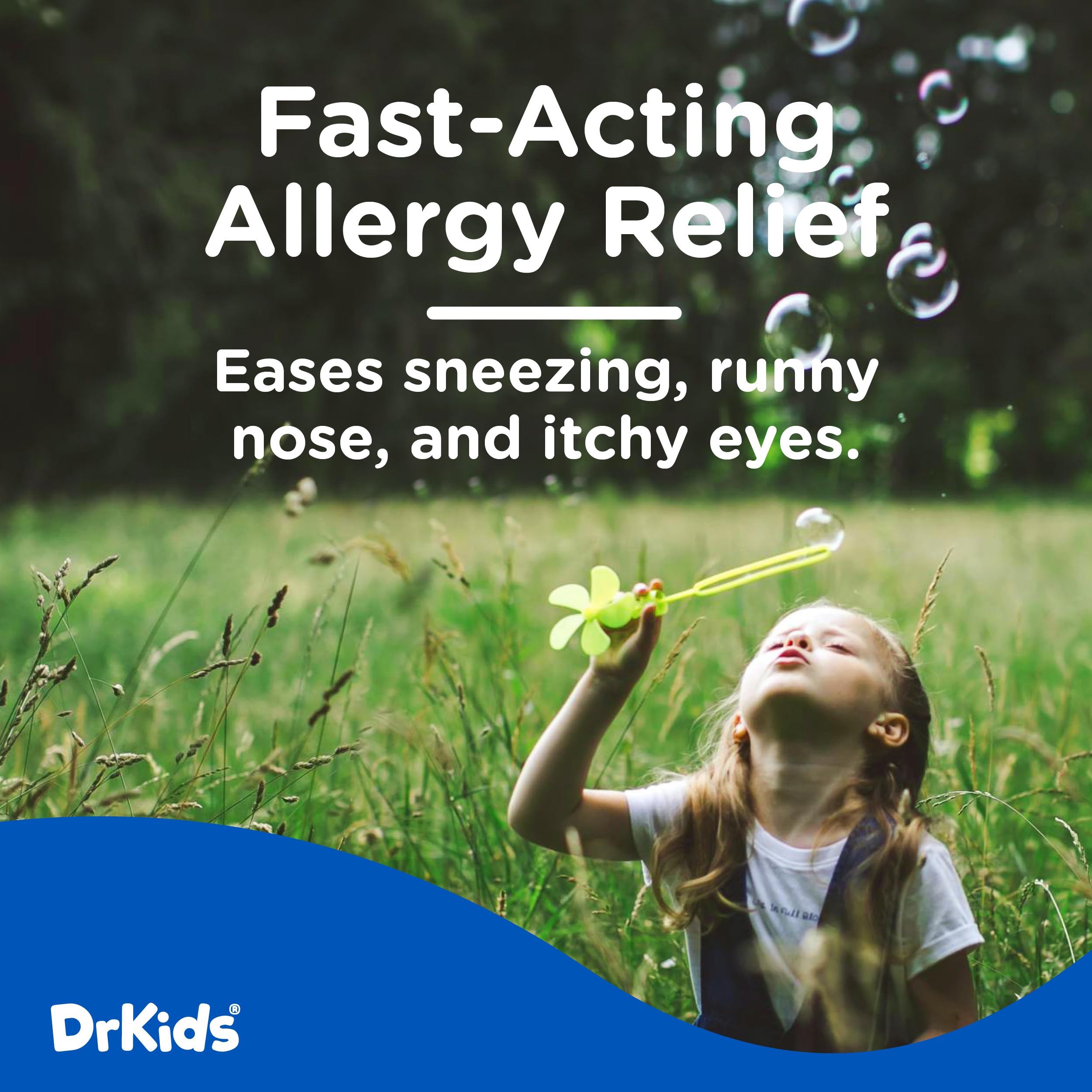 Dr. Kids Diphenhydramine Allergy Relief for Kids — Pre-Measured Vials, Mixed Berry (Ages 6–12)