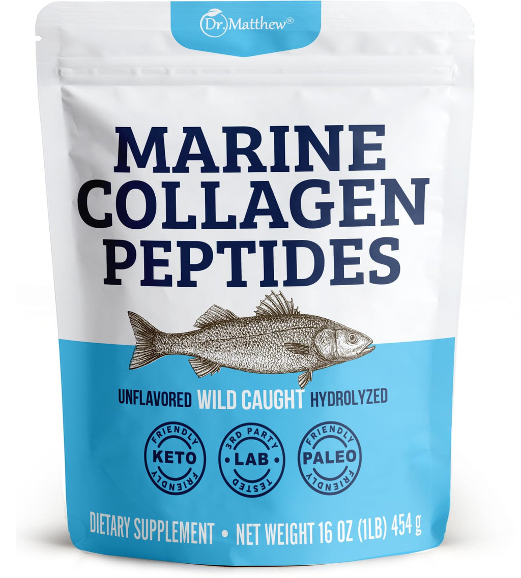 Dr. Matthew Marine Collagen Peptides Powder - Hydrolyzed Wild-Caught Fish Protein for Hair & Skin | Women & Men
