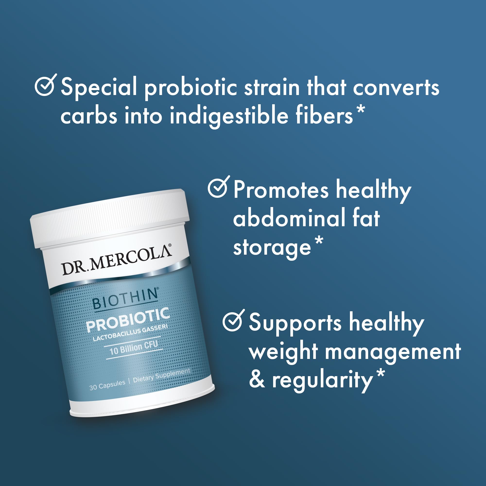 Dr. Mercola Biothin Probiotic – Digestive Health Supplement (90 Servings)