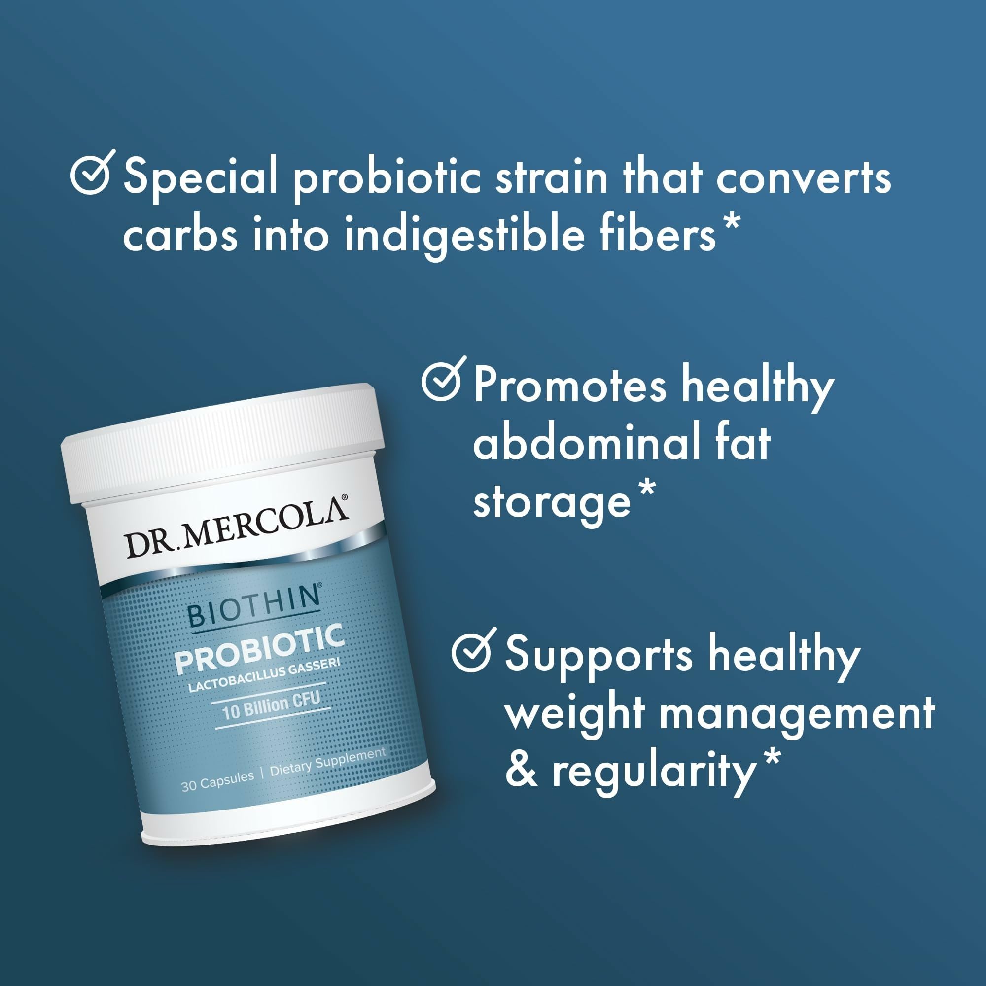 Dr. Mercola Biothin Probiotic – Digestive Health Support, 10B CFU, 30 Servings