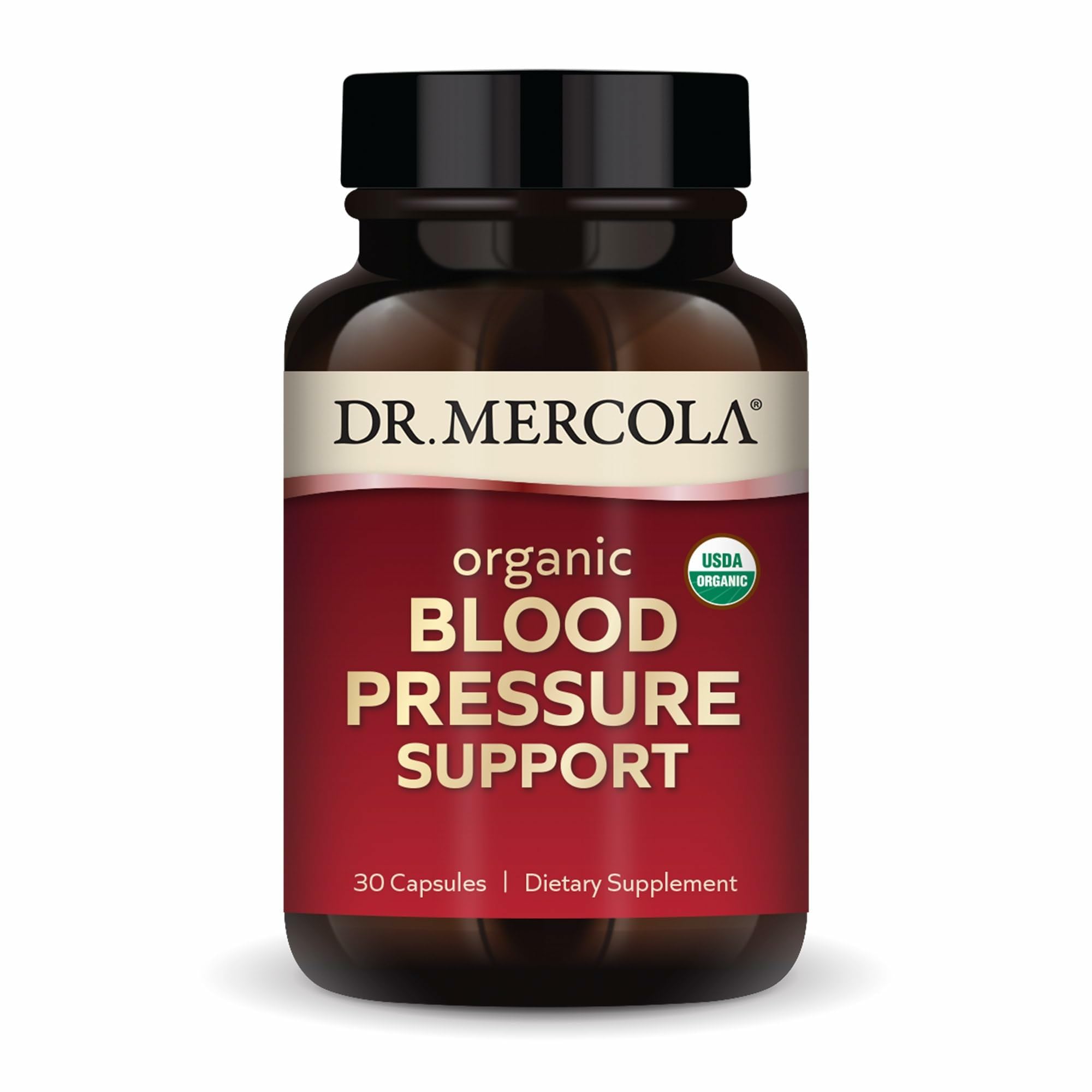 Dr. Mercola Organic Blood Pressure Support – Grape Seed Extract – Non-GMO & Soy-Free – 30 Servings