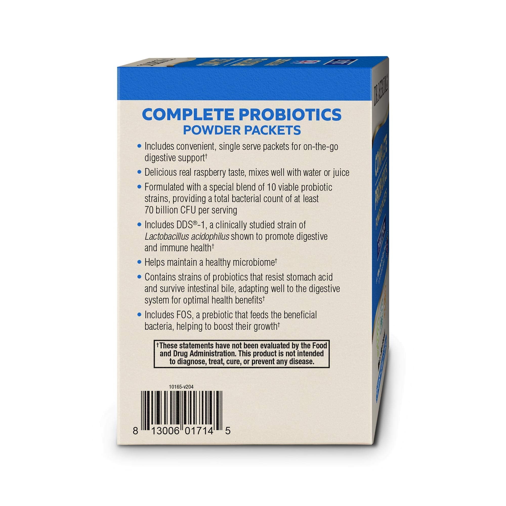 Dr. Mercola Complete Probiotics Powder Packets – 70B CFU, Raspberry, 30 Servings