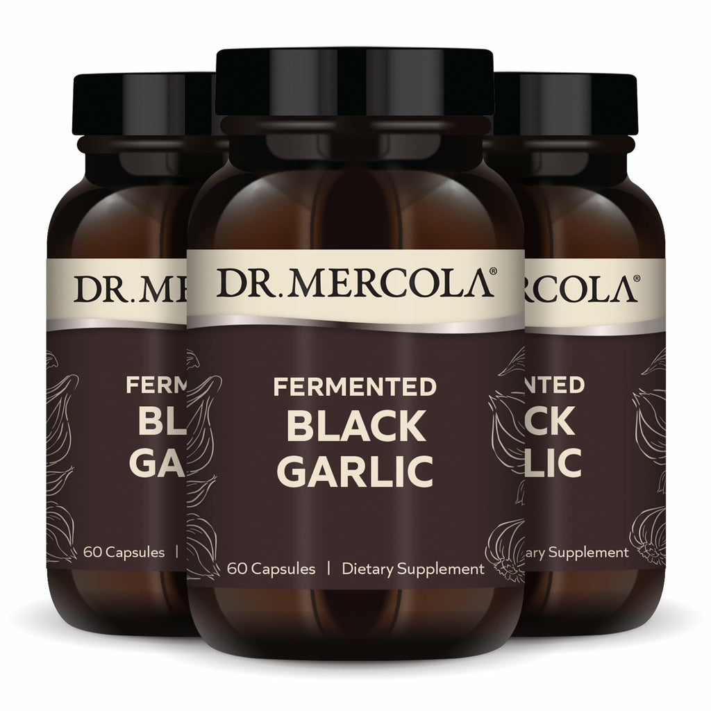 Dr. Mercola Fermented Black Garlic, 90 Servings (180 Capsules) – Immune Support, Non-GMO