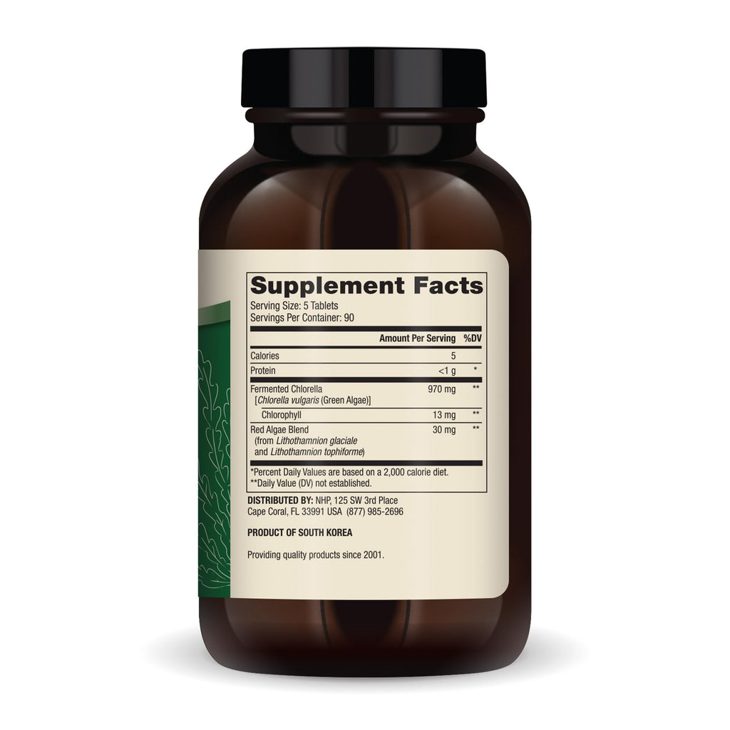 Dr. Mercola Fermented Chlorella with Chlorophyll - 90 Servings (450 Tablets) - Non-GMO, NSF Certified