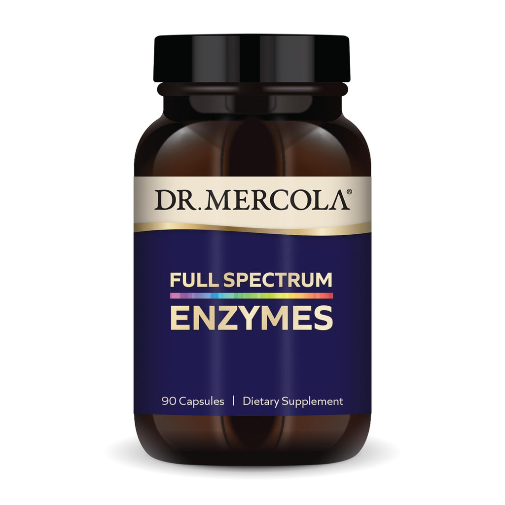 Dr. Mercola Full Spectrum Enzymes - Digestive & Immune Support | 22 Enzymes | Non-GMO