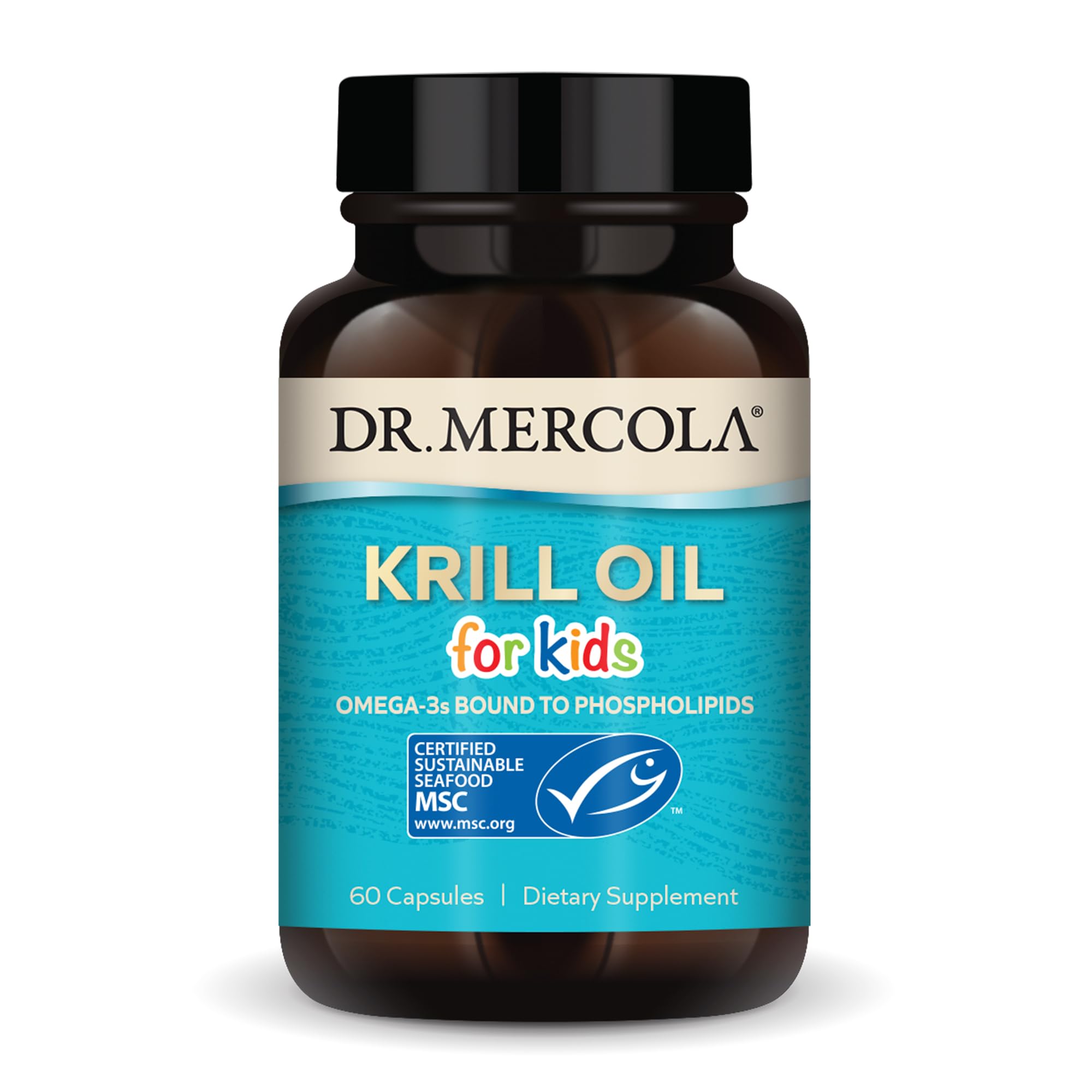 Dr. Mercola Krill Oil for Kids - 320 mg, MSC Certified - Phospholipid Form - 60 Caps