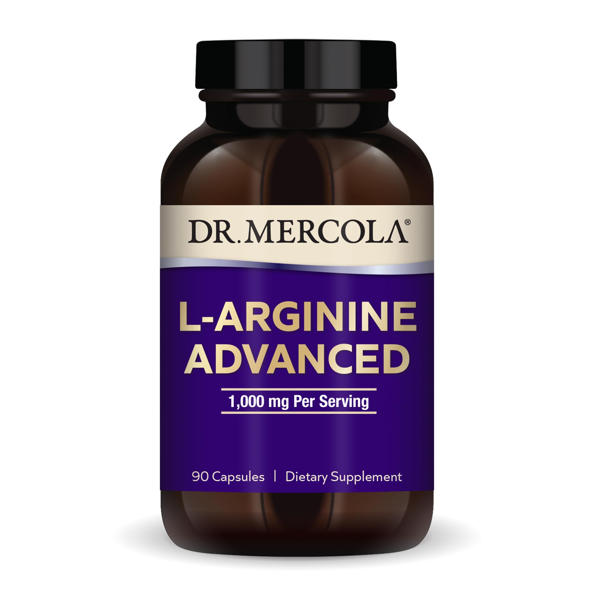 Dr. Mercola L-Arginine Advanced - 30 Servings (90 Capsules) | 1000 mg per Serving | Non-GMO Dietary Supplement