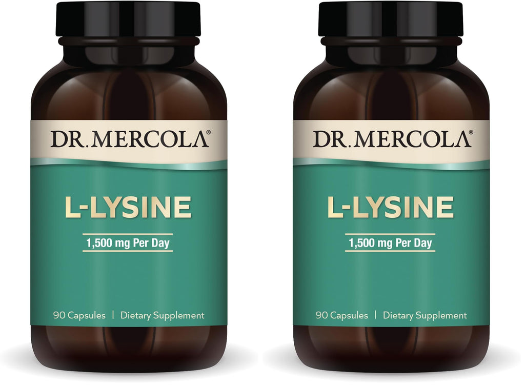 Dr. Mercola L-Lysine 1500 mg – 90 Capsules (Pack of 2) | Non-GMO, Gluten Free, Soy Free