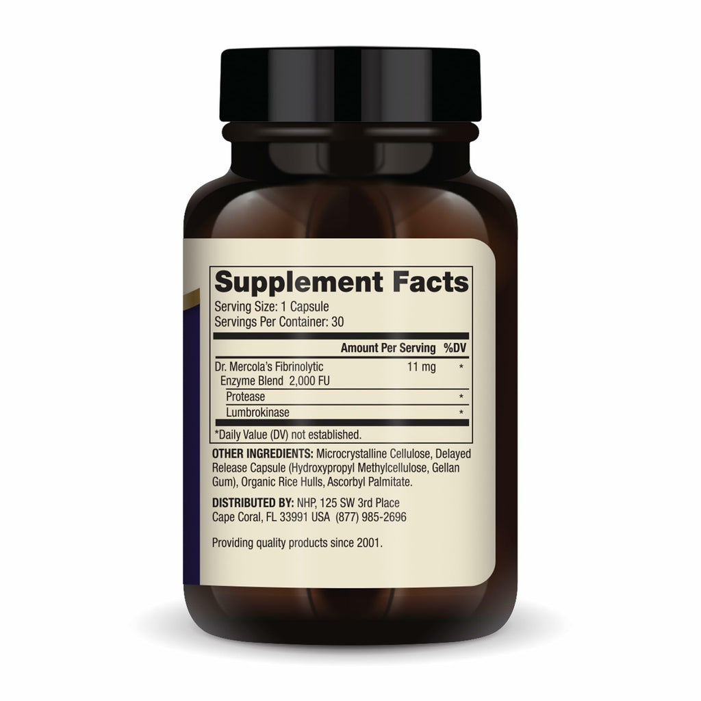 Dr. Mercola Lumbrokinase Enzymes – Delayed Release Formula | Cardiovascular & Energy Support – Non-GMO, Gluten-Free, Soy-Free