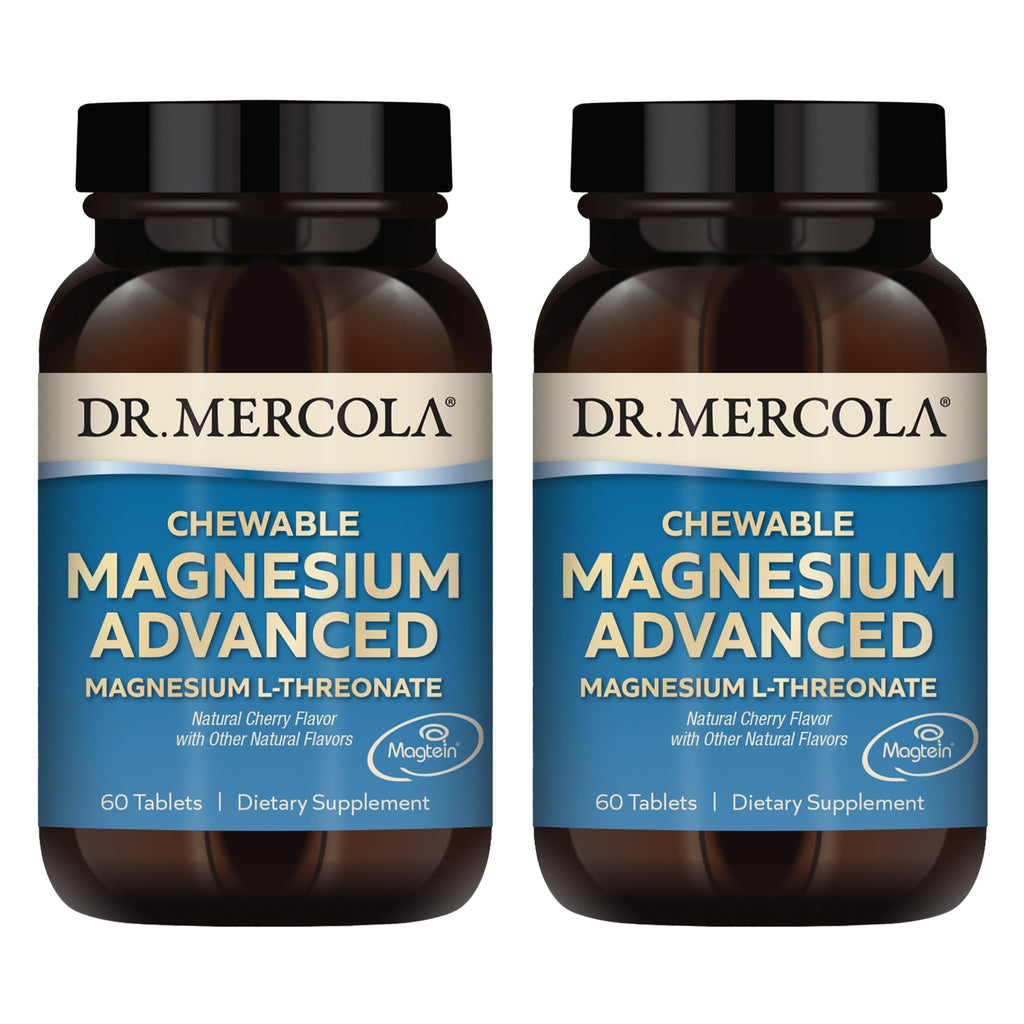 Dr. Mercola Magnesium Advanced – 2 Pack, 60 Tablets per Bottle, Cherry Flavor, Magnesium L-Threonate