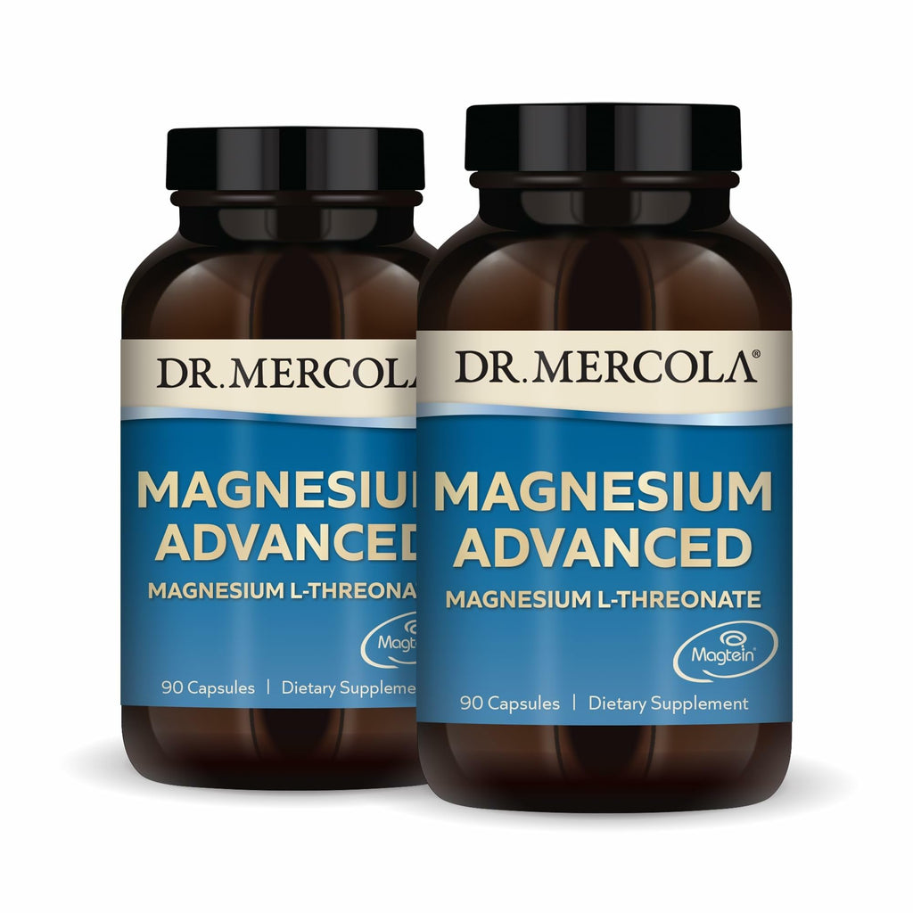 Dr. Mercola Magnesium Advanced – 2,000 mg Magtein Magnesium L-Threonate for Brain & Cellular Support | 2 Pack, 60 Servings