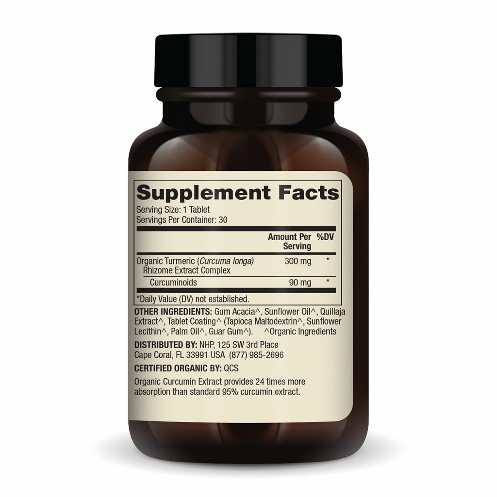 Dr. Mercola Organic Curcumin Extract – 30 Servings (30 Tablets) | Non-GMO & Certified USDA Organic