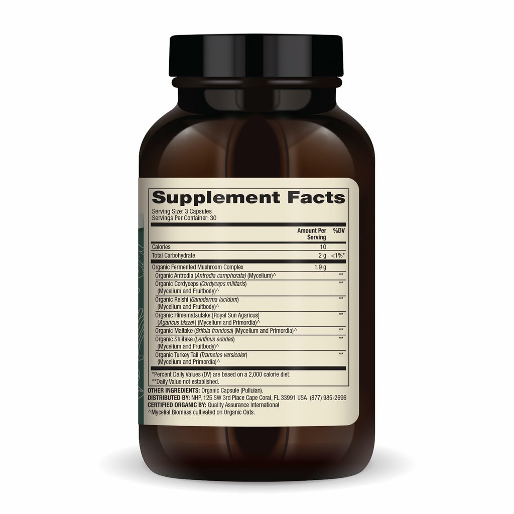 Dr. Mercola Organic Fermented Mushroom Complex - Immune & Cellular Health - 90 Capsules (30 Servings) - Non-GMO & Gluten-Free