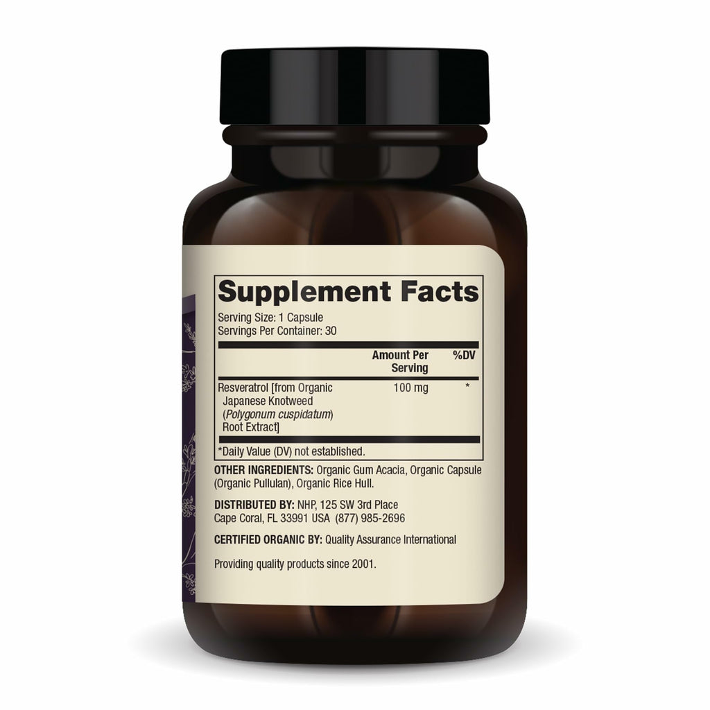Dr. Mercola Organic Resveratrol 100 mg – Trans-Resveratrol 99.9% from Japanese Knotweed | 30 Capsules