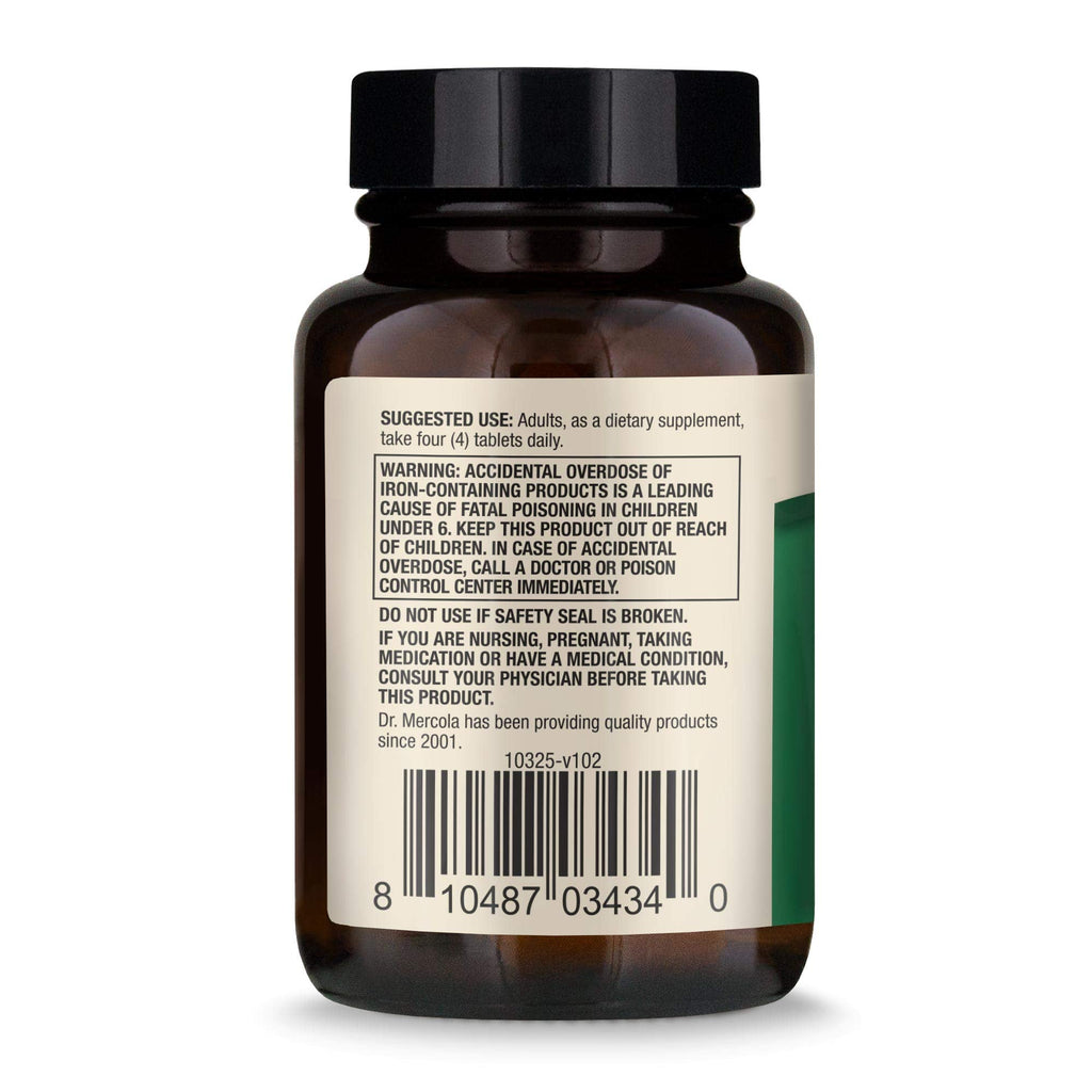 Dr. Mercola Organic Spirulina - 2,000 mg | USDA Organic, Non-GMO, Gluten-Free | 120 Tablets