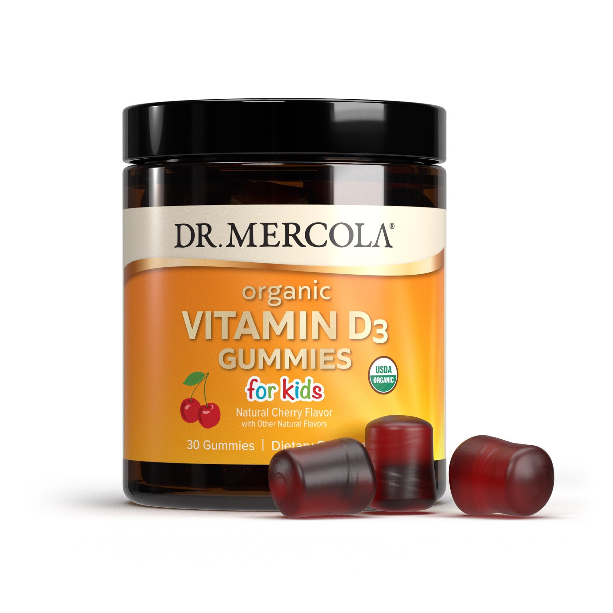 Dr. Mercola Organic Vitamin D3 Gummies for Kids – 1,000 IU, 30 Servings | USDA Organic