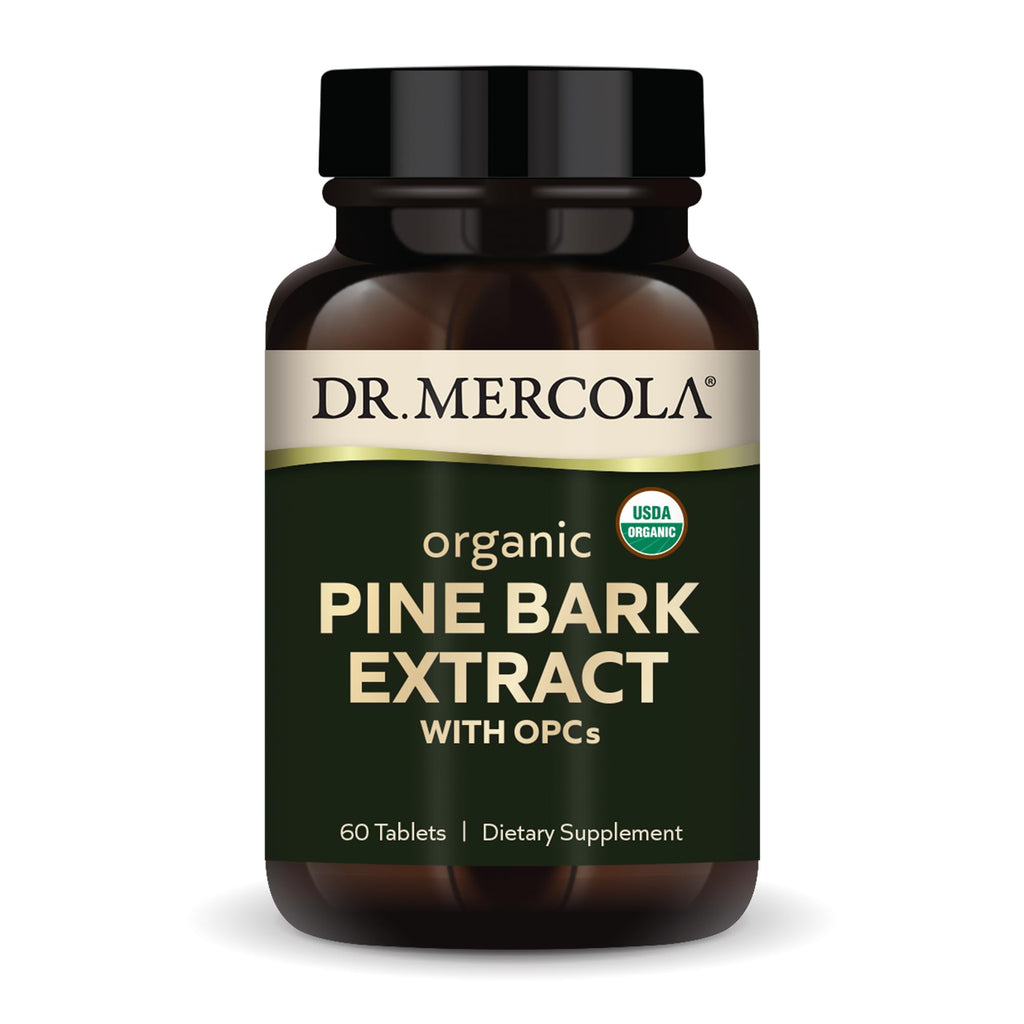 Dr. Mercola Organic Pine Bark Extract - 30 Servings (60 Tablets), OPCs, USDA Organic, Non-GMO