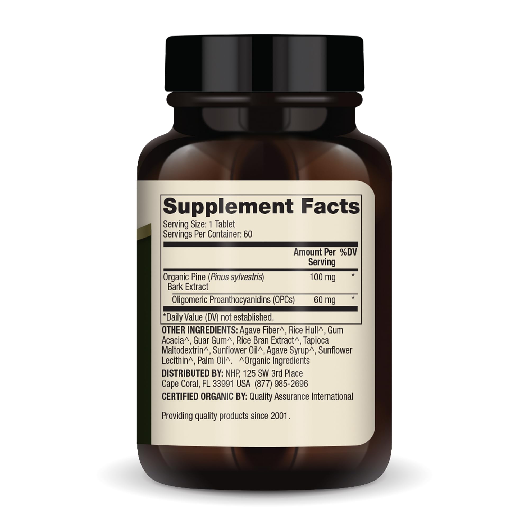 Dr. Mercola Organic Pine Bark Extract - 30 Servings (60 Tablets), OPCs, USDA Organic, Non-GMO